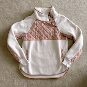 Abercrombie & Fitch Quilted Fleece Snap Pullover Sweatshirt